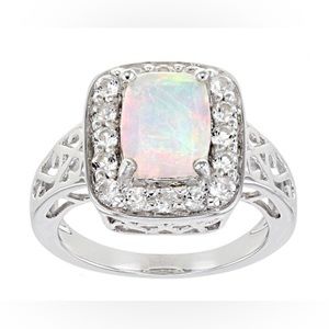 Ethiopian Opal, Rhodium/Sterling Silver Ring 2.06ctw